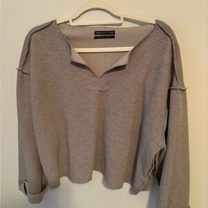 Urban Outfitters Jax Inside Out Notch Neck Slouchy Top Grey Size Medium